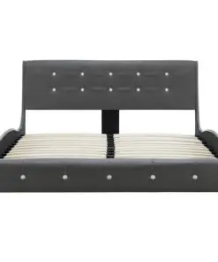 vidaXL Bed Frame Grey Faux Leather 106×203 cm King Single