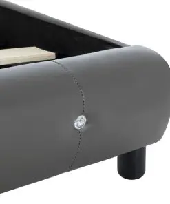 vidaXL Bed Frame Grey Faux Leather 106×203 cm King Single