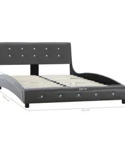 vidaXL Bed Frame Grey Faux Leather 106×203 cm King Single