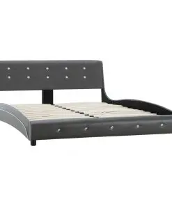 vidaXL Bed Frame Grey Faux Leather 137×187 cm Double
