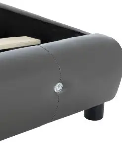 vidaXL Bed Frame Grey Faux Leather 137×187 cm Double