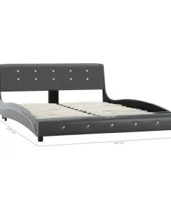 vidaXL Bed Frame Grey Faux Leather 137×187 cm Double