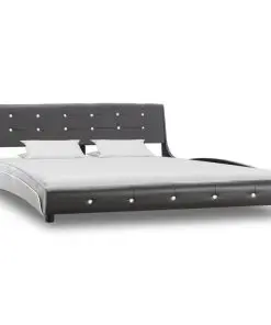 vidaXL Bed Frame Grey Faux Leather 153×203 cm Queen
