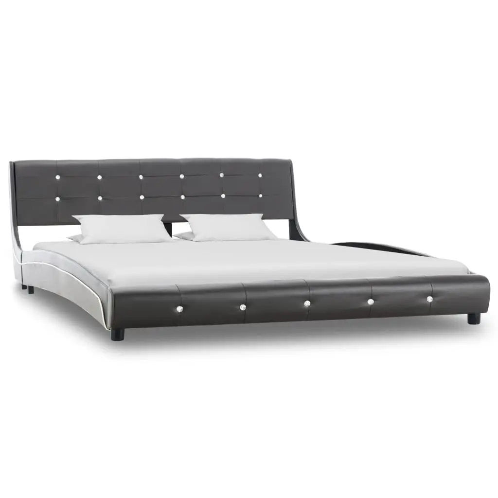 vidaXL Bed Frame Grey Faux Leather 153×203 cm Queen