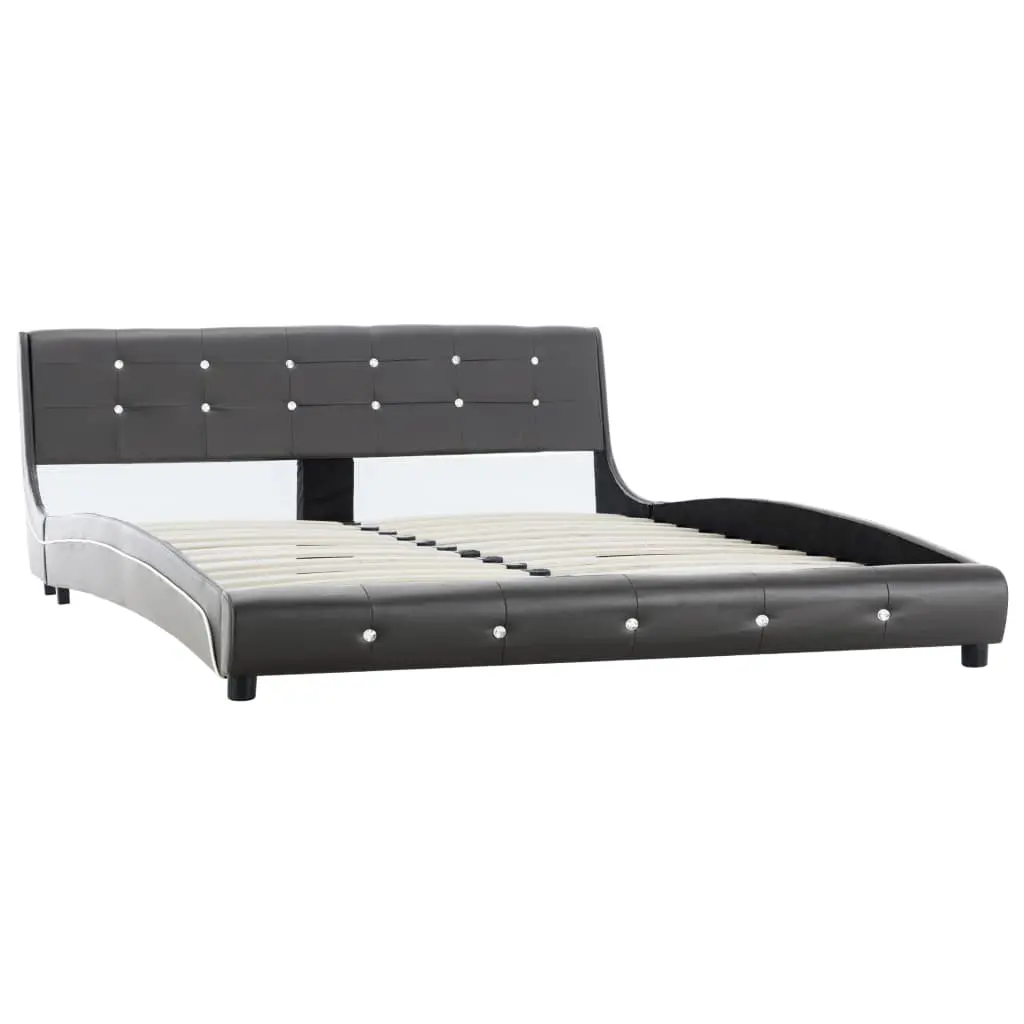 vidaXL Bed Frame Grey Faux Leather 153×203 cm Queen