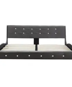 vidaXL Bed Frame Grey Faux Leather 153×203 cm Queen