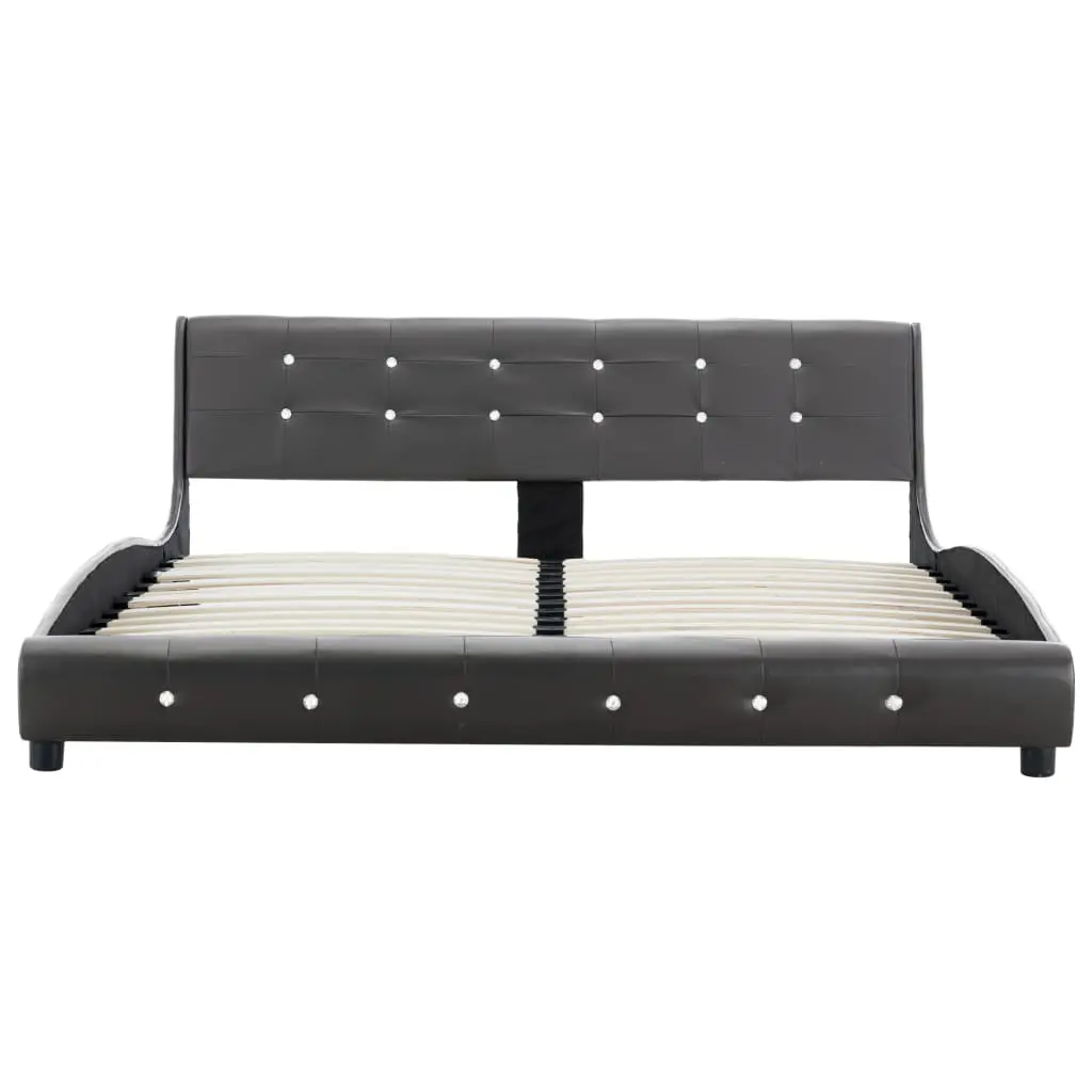 vidaXL Bed Frame Grey Faux Leather 153×203 cm Queen