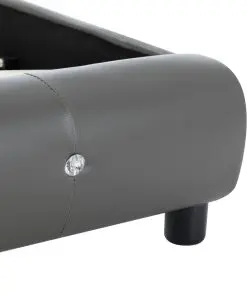 vidaXL Bed Frame Grey Faux Leather 153×203 cm Queen