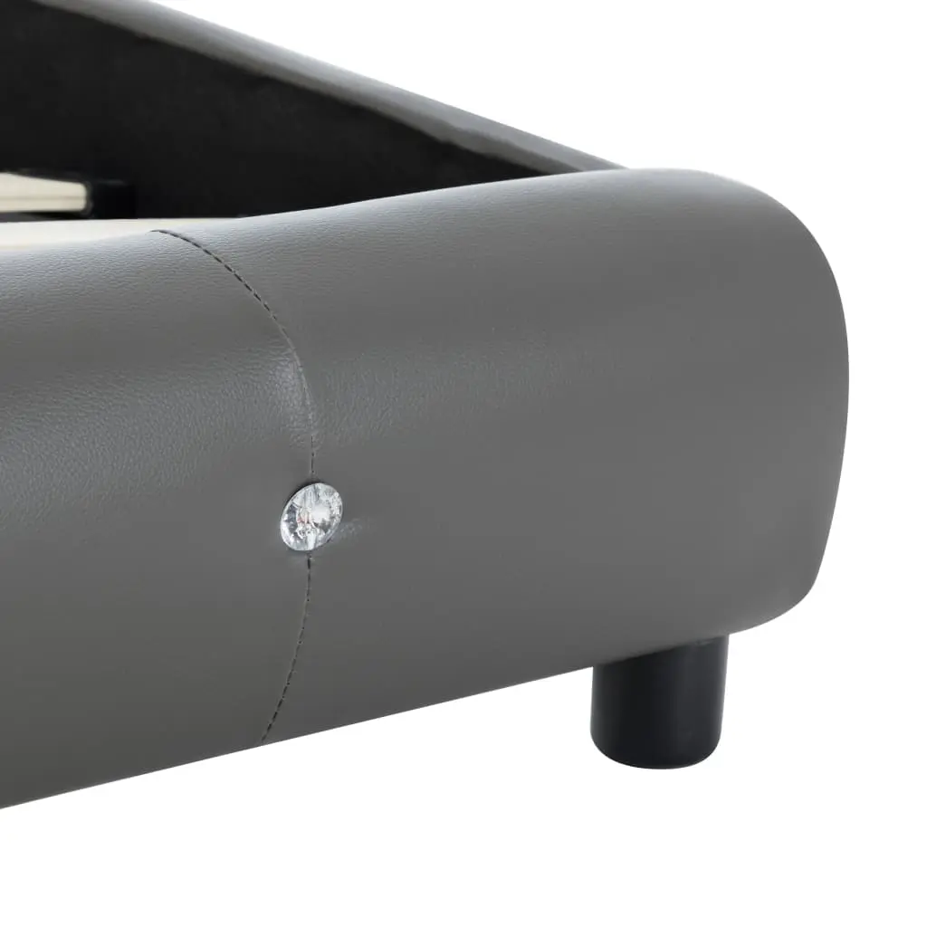 vidaXL Bed Frame Grey Faux Leather 153×203 cm Queen