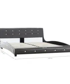 vidaXL Bed Frame Grey Faux Leather 153×203 cm Queen