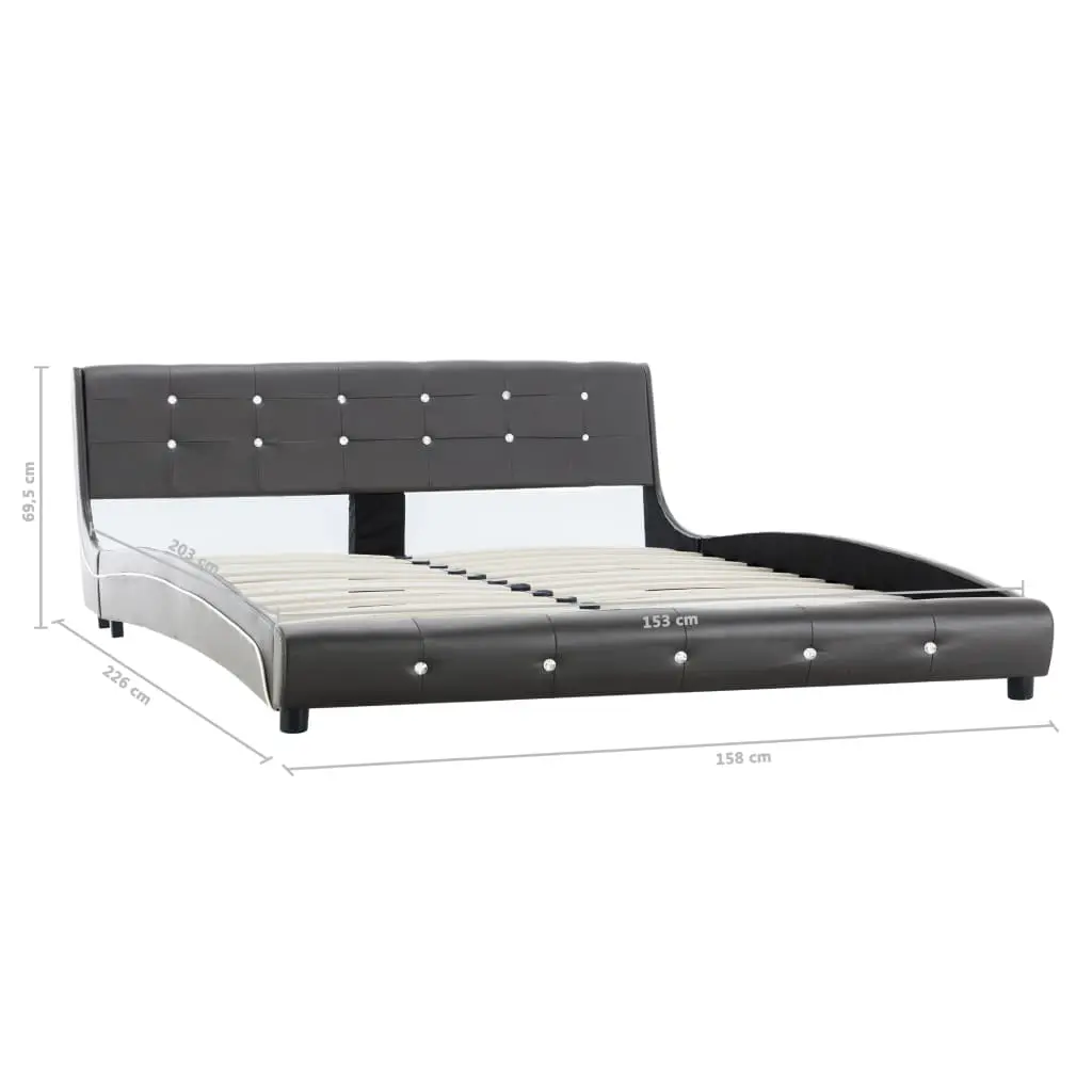 vidaXL Bed Frame Grey Faux Leather 153×203 cm Queen