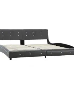 vidaXL Bed Frame Grey Faux Leather 183×203 cm King