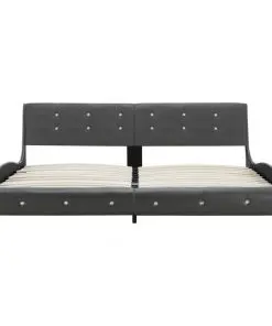 vidaXL Bed Frame Grey Faux Leather 183×203 cm King