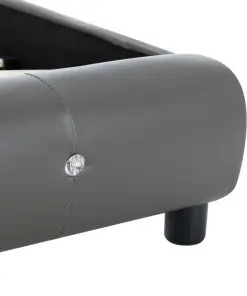 vidaXL Bed Frame Grey Faux Leather 183×203 cm King