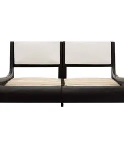vidaXL Bed Frame Black and White Faux Leather 106×203 cm King Single