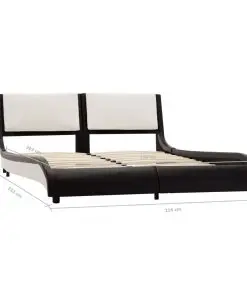 vidaXL Bed Frame Black and White Faux Leather 106×203 cm King Single