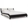 vidaXL Bed Frame Black and White Faux Leather 137×187 cm Double