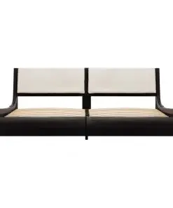 vidaXL Bed Frame Black and White Faux Leather 153×203 cm Queen