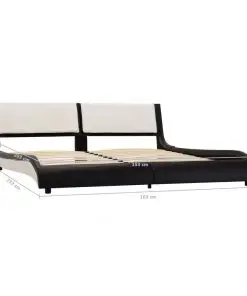 vidaXL Bed Frame Black and White Faux Leather 153×203 cm Queen