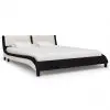 vidaXL Bed Frame Black and White Faux Leather 183×203 cm King