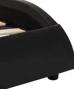 vidaXL Bed Frame Black and White Faux Leather 183×203 cm King