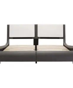 vidaXL Bed Frame Grey and White Faux Leather 106×203 cm King Single