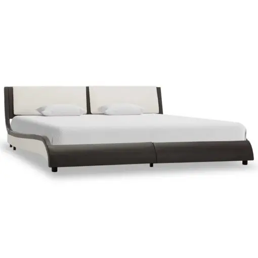 vidaXL Bed Frame Grey and White Faux Leather 153×203 cm Queen