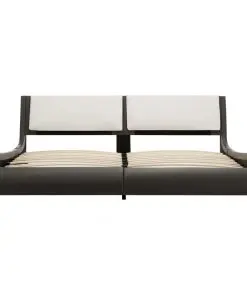 vidaXL Bed Frame Grey and White Faux Leather 153×203 cm Queen