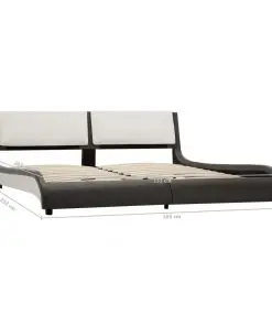 vidaXL Bed Frame Grey and White Faux Leather 153×203 cm Queen