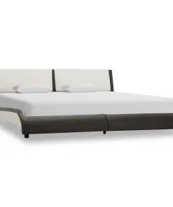 vidaXL Bed Frame Grey and White Faux Leather 183×203 cm King