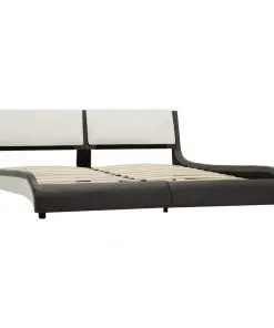 vidaXL Bed Frame Grey and White Faux Leather 183×203 cm King