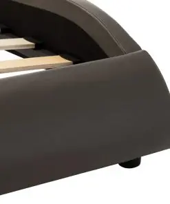 vidaXL Bed Frame Grey and White Faux Leather 183×203 cm King