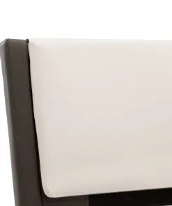 vidaXL Bed Frame Grey and White Faux Leather 183×203 cm King