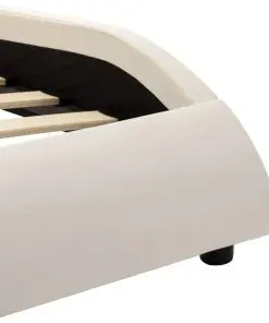 vidaXL Bed Frame White and Black Faux Leather 106×203 cm King Single
