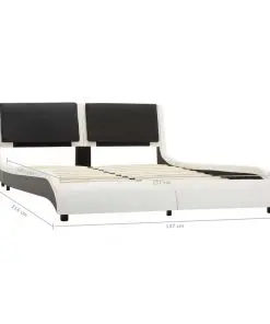 vidaXL Bed Frame White and Black Faux Leather 137×187 cm Double