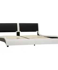 vidaXL Bed Frame White and Black Faux Leather 183×203 cm King