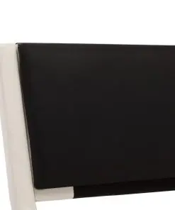 vidaXL Bed Frame White and Black Faux Leather 183×203 cm King