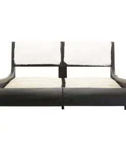 vidaXL Bed Frame Black and White Faux Leather 106×203 cm King Single