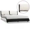 vidaXL Bed Frame Black and White Faux Leather 137×187 cm Double