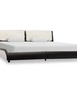 vidaXL Bed Frame Black and White Faux Leather 153×203 cm Queen