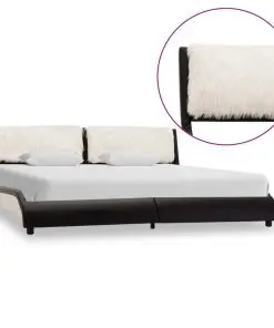 vidaXL Bed Frame Black and White Faux Leather 183×203 cm King