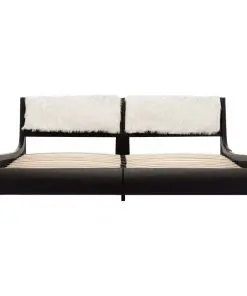 vidaXL Bed Frame Black and White Faux Leather 183×203 cm King