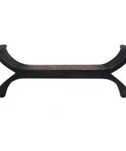 vidaXL Bench 120 cm Dark Brown Abaca