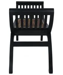 vidaXL Bench 120 cm Dark Brown Abaca