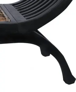 vidaXL Bench 120 cm Dark Brown Abaca