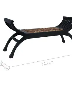 vidaXL Bench 120 cm Dark Brown Abaca
