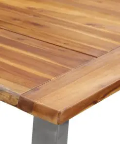 vidaXL Dining Table 180x90x75 cm Solid Acacia Wood and Stainless Steel