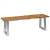 vidaXL Bench 140 cm Solid Acacia Wood and Stainless Steel
