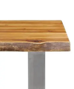 vidaXL Bench 140 cm Solid Acacia Wood and Stainless Steel