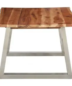 vidaXL Coffee Table 100x60x40 cm Solid Acacia Wood and Stainless Steel